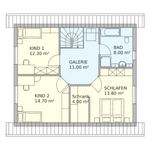 Schwedenhaus Glücksburg Grundriss Dachgeschoss