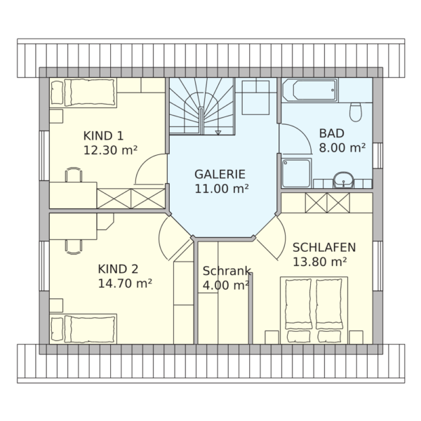 Schwedenhaus Glücksburg Grundriss Dachgeschoss
