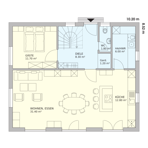 Schwedenhaus Glücksburg Grundriss Erdgeschoss
