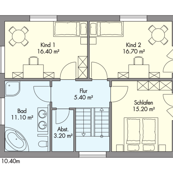 Grundriss Schwedenhaus Kronshagen Obergeschoss