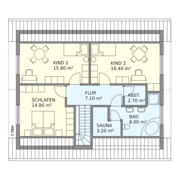 Schwedenhaus Nordborg Grundriss Dachgeschoss