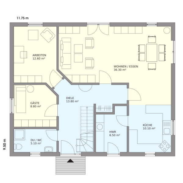 Schwedenhaus Nordborg Grundriss Erdgeschoss